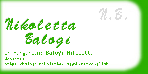 nikoletta balogi business card